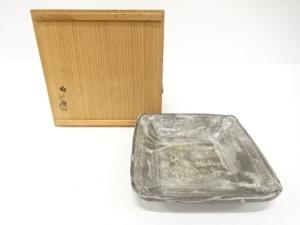 加藤春二造　鼠志野　四方鉢